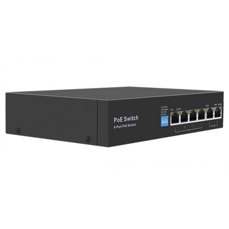 AI606 - CCTV PoE Switch 4+2 do 250m