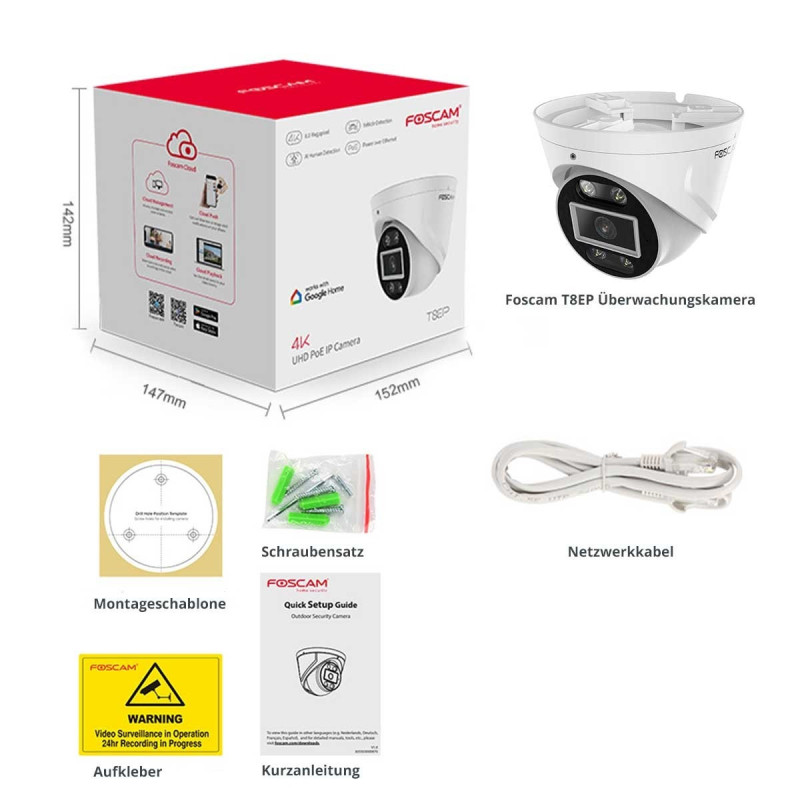 FOSCAM T8EP - POE IP kamera