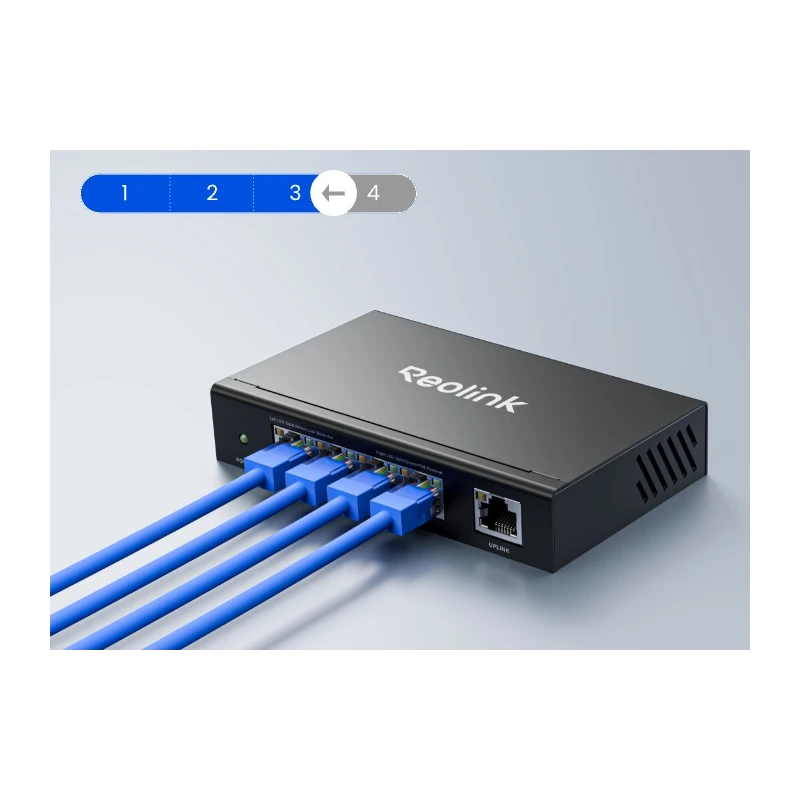 Reolink RLA-PS1E PoE Switch (63W) – 5-portový prepínač | SmartPro.sk