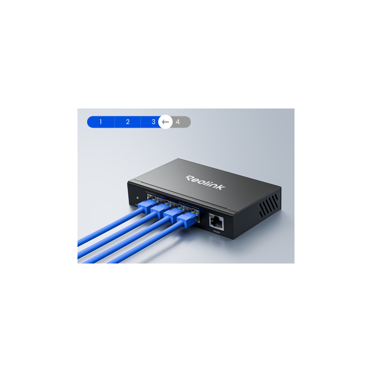 Reolink RLA-PS1E PoE Switch (63W) – 5-portový prepínač | SmartPro.sk