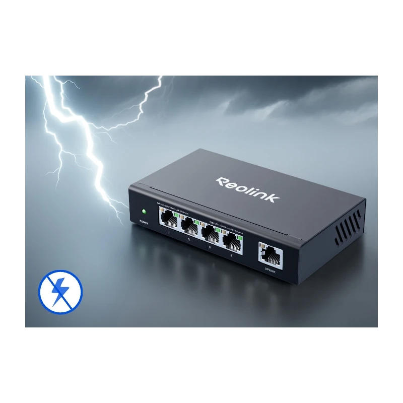 Reolink RLA-PS1E PoE Switch (63W) – 5-portový prepínač | SmartPro.sk